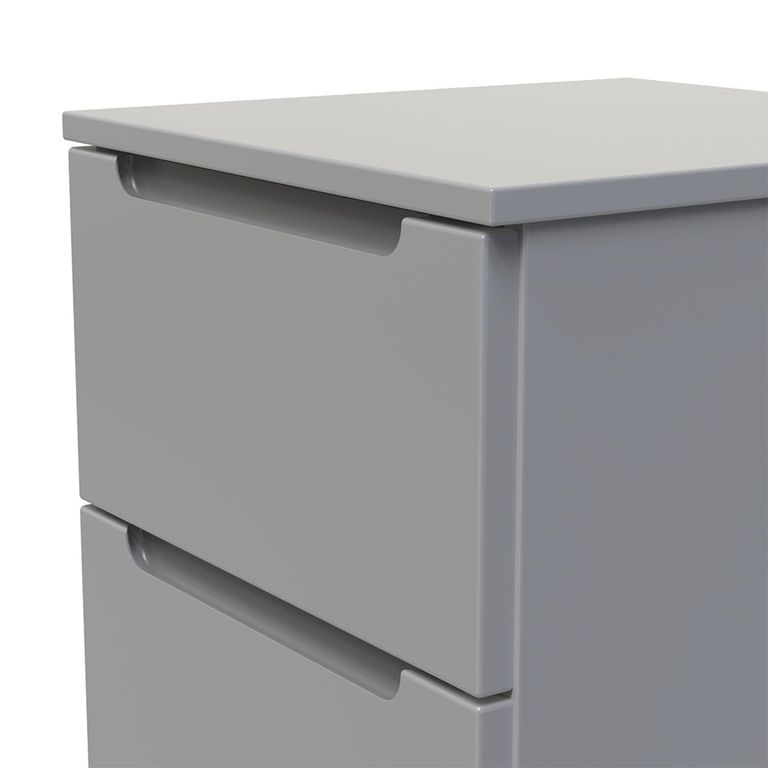Milan Bedside Cabinet - 3 Drawer - Grey
