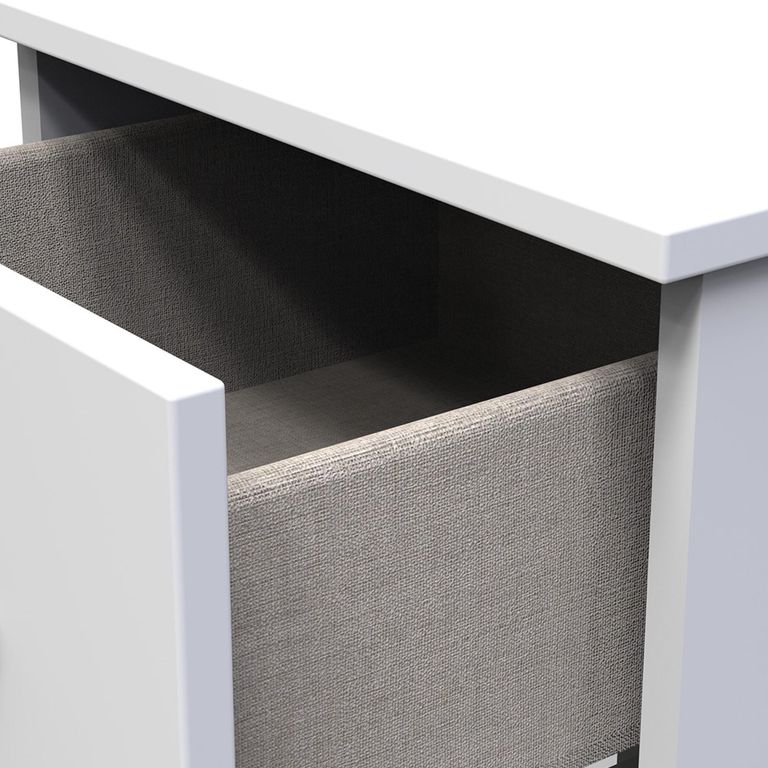 Avon Bedside Cabinet - 2 Drawer - White