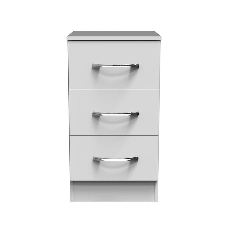 Avon Bedside Cabinet - 3 Drawer - White