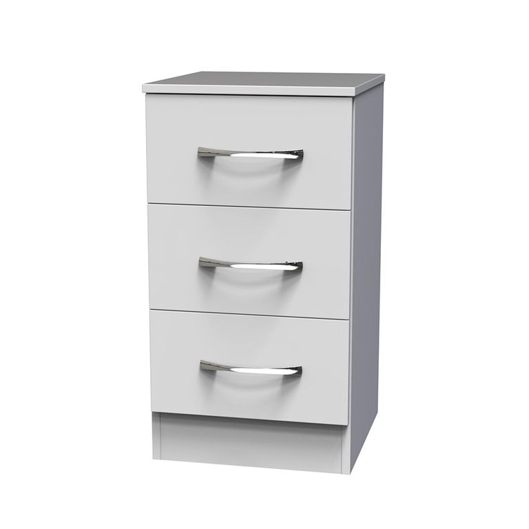 Avon Bedside Cabinet - 3 Drawer - White