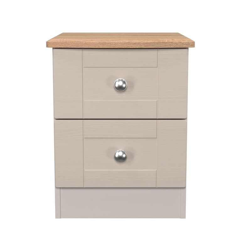 Sussex Bedside Cabinet - 2 Drawer - Cashmere and Oak
