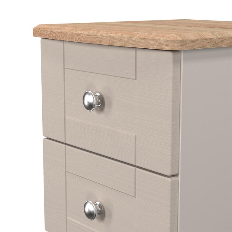Sussex Bedside Cabinet - 3 Drawer - Cashmere and Oak