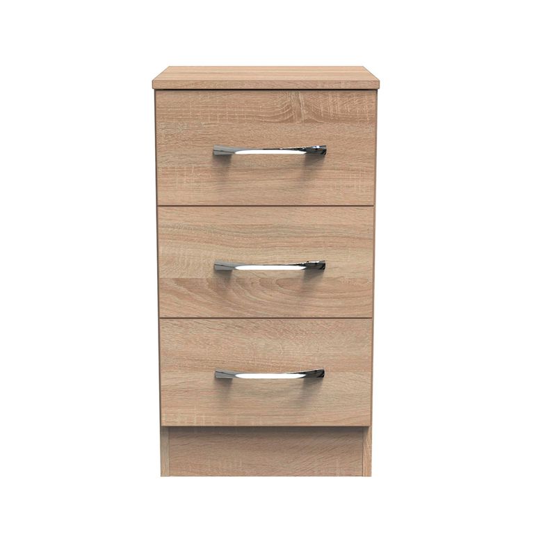 Avon Bedside Cabinet - 3 Drawer - Oak
