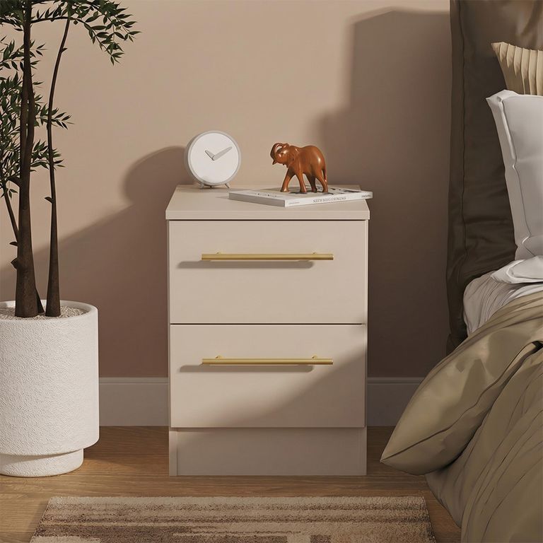 Haworth Bedside Cabinet - 2 Drawer - Cashmere