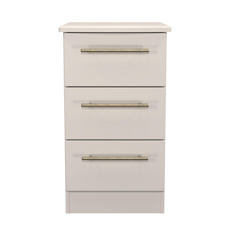 Haworth Bedside Cabinet - 3 Drawer - Cashmere
