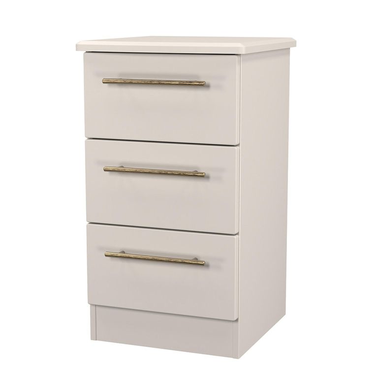Haworth Bedside Cabinet - 3 Drawer - Cashmere