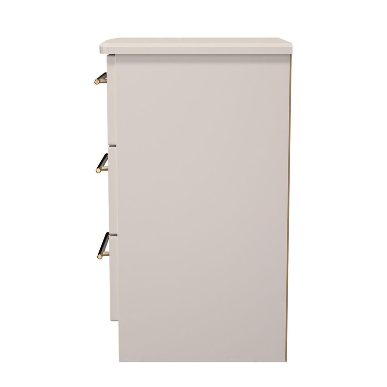 Haworth Bedside Cabinet - 3 Drawer - Cashmere