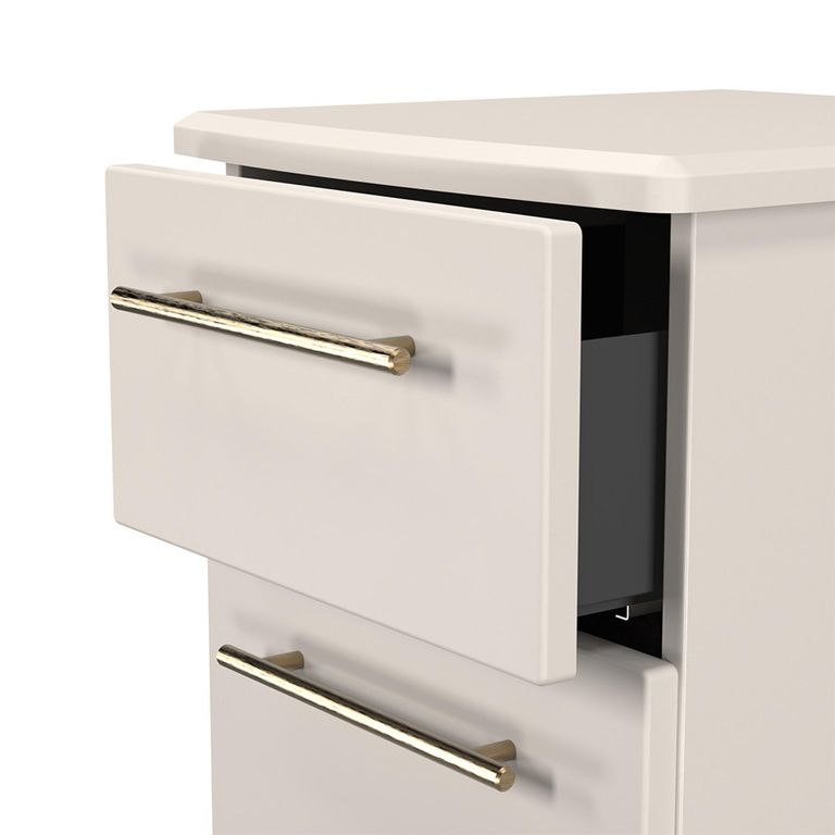 Haworth Bedside Cabinet - 3 Drawer - Cashmere