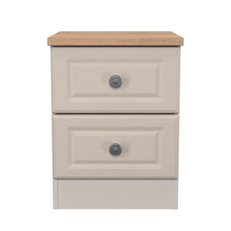 Norfolk Bedside Cabinet - 2 Drawer - Cashmere and Oak