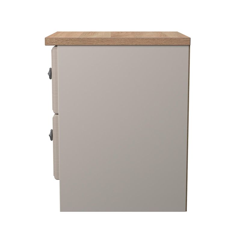 Norfolk Bedside Cabinet - 2 Drawer - Cashmere and Oak
