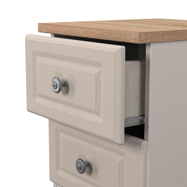 Norfolk Bedside Cabinet - 2 Drawer - Cashmere and Oak