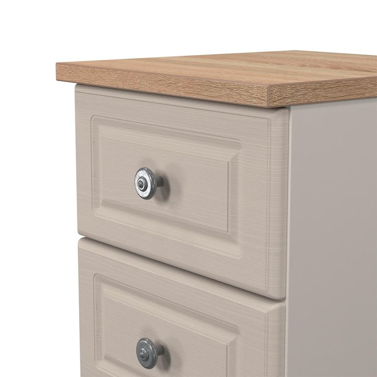 Norfolk Bedside Cabinet - 2 Drawer - Cashmere and Oak