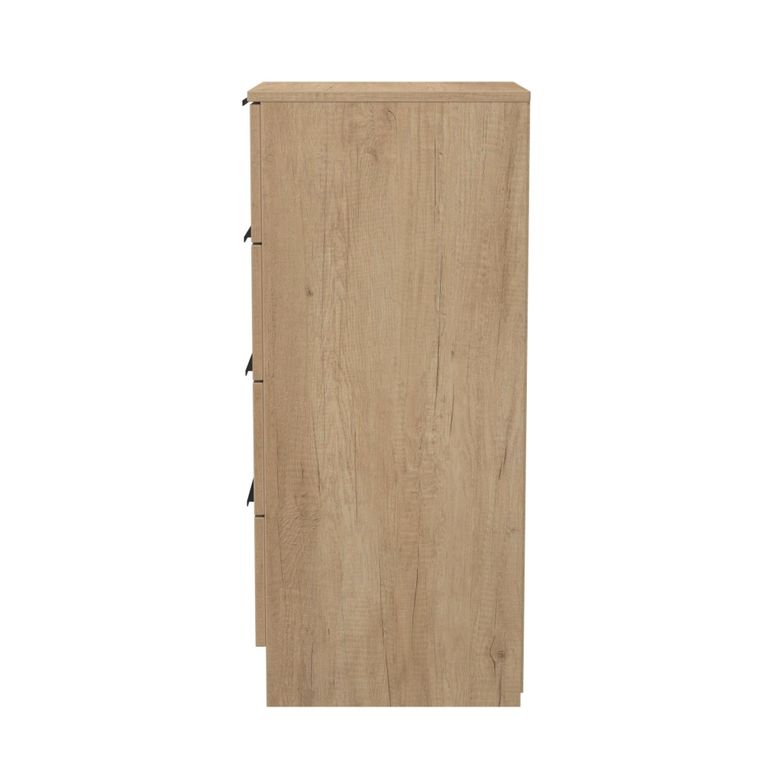 Java Fluted Bedside Cabinet - 4 Drawer - Natural and Nebraska
