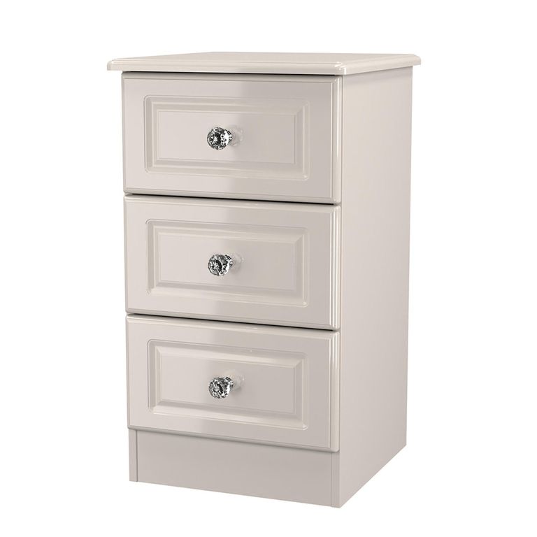 Balmoral Bedside Cabinet - 3 Drawer - Cashmere