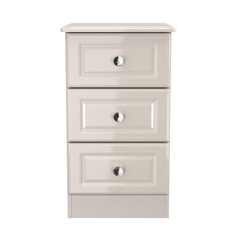 Balmoral Bedside Cabinet - 3 Drawer - Cashmere