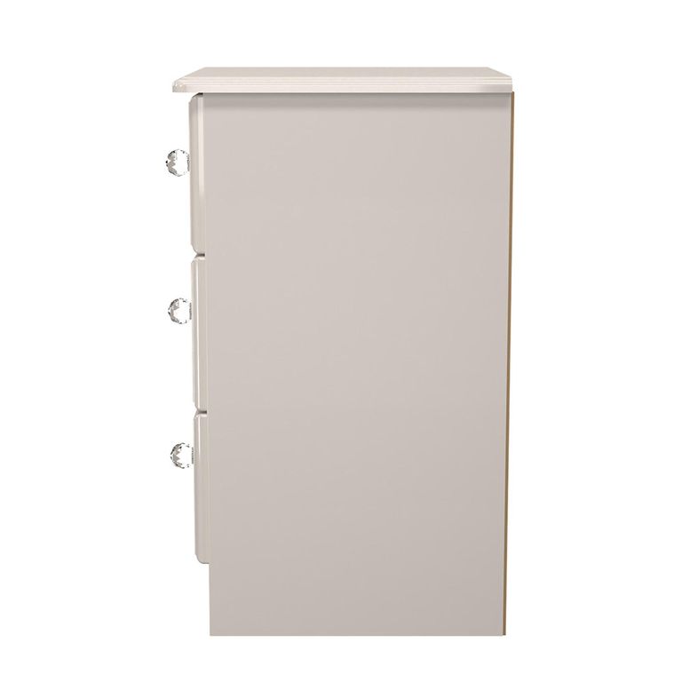 Balmoral Bedside Cabinet - 3 Drawer - Cashmere