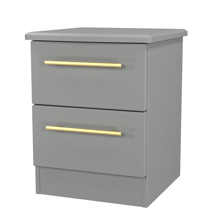 Haworth Bedside Cabinet - 2 Drawer - Grey