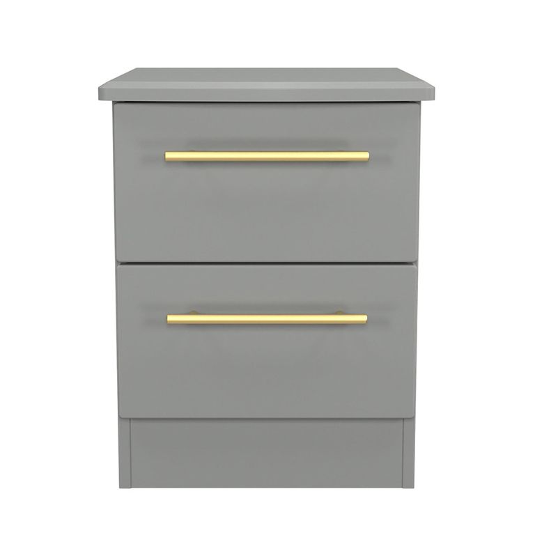 Haworth Bedside Cabinet - 2 Drawer - Grey