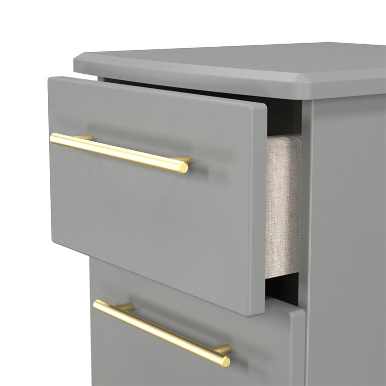 Haworth Bedside Cabinet - 2 Drawer - Grey