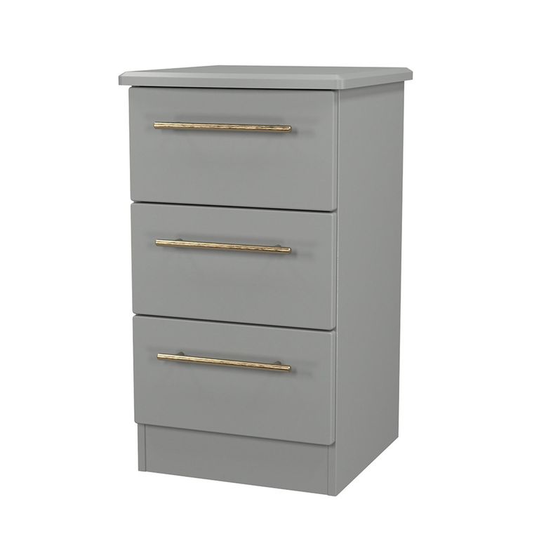 Haworth Bedside Cabinet - 3 Drawer - Grey