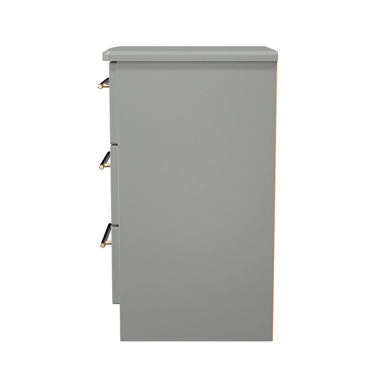 Haworth Bedside Cabinet - 3 Drawer - Grey