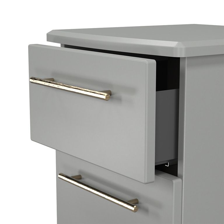 Haworth Bedside Cabinet - 3 Drawer - Grey