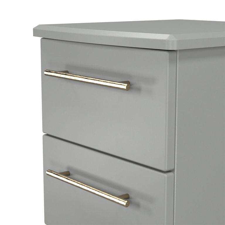 Haworth Bedside Cabinet - 3 Drawer - Grey