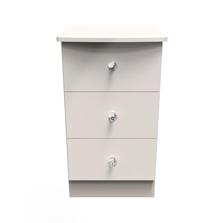 Lumiere Bedside Cabinet - 3 Drawer - Cashmere