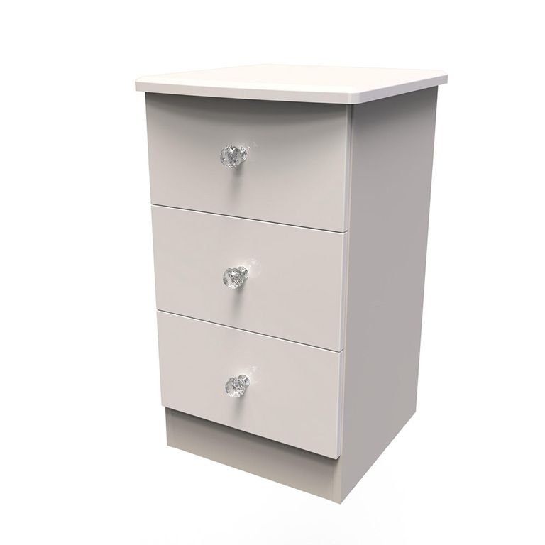 Lumiere Bedside Cabinet - 3 Drawer - Cashmere