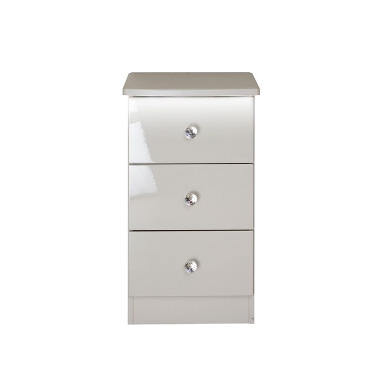 Lumiere Bedside Cabinet - 3 Drawer - Cashmere