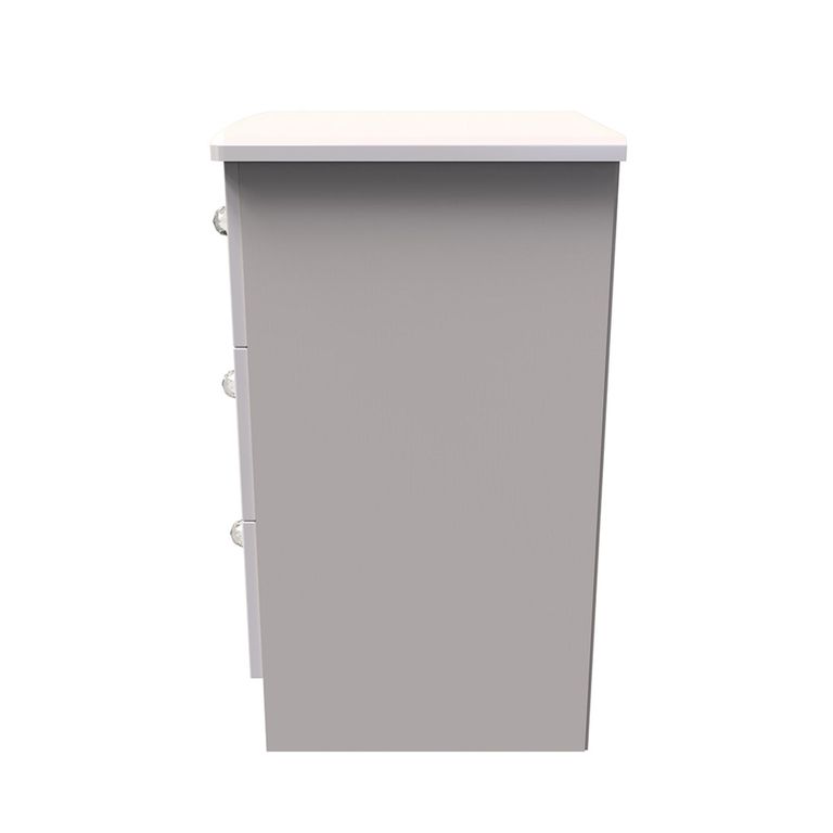 Lumiere Bedside Cabinet - 3 Drawer - Cashmere