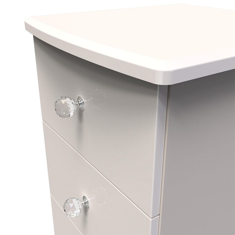 Lumiere Bedside Cabinet - 3 Drawer - Cashmere