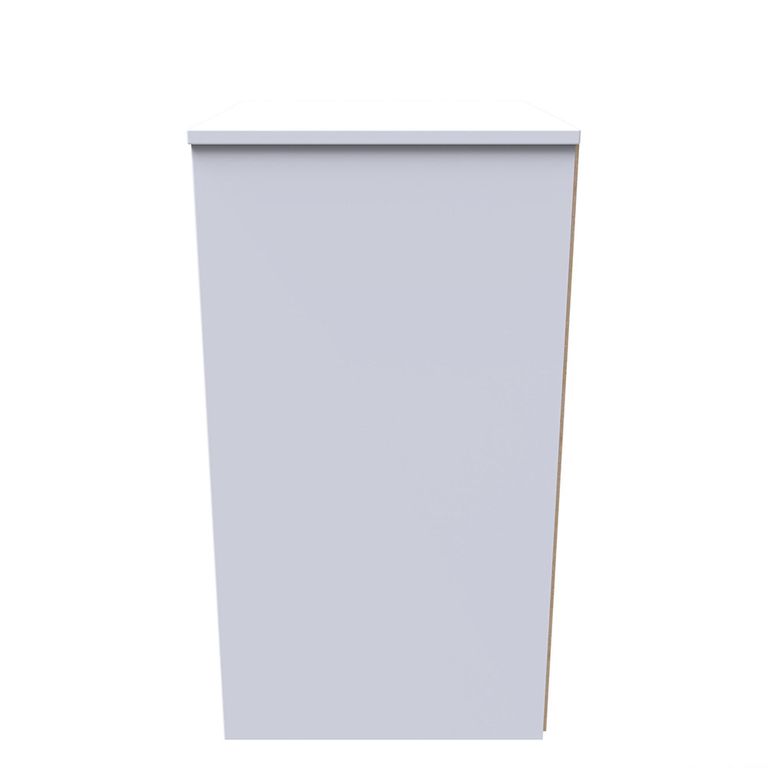 Monaco Bedside Cabinet - 3 Drawer - Cashmere Gloss and White