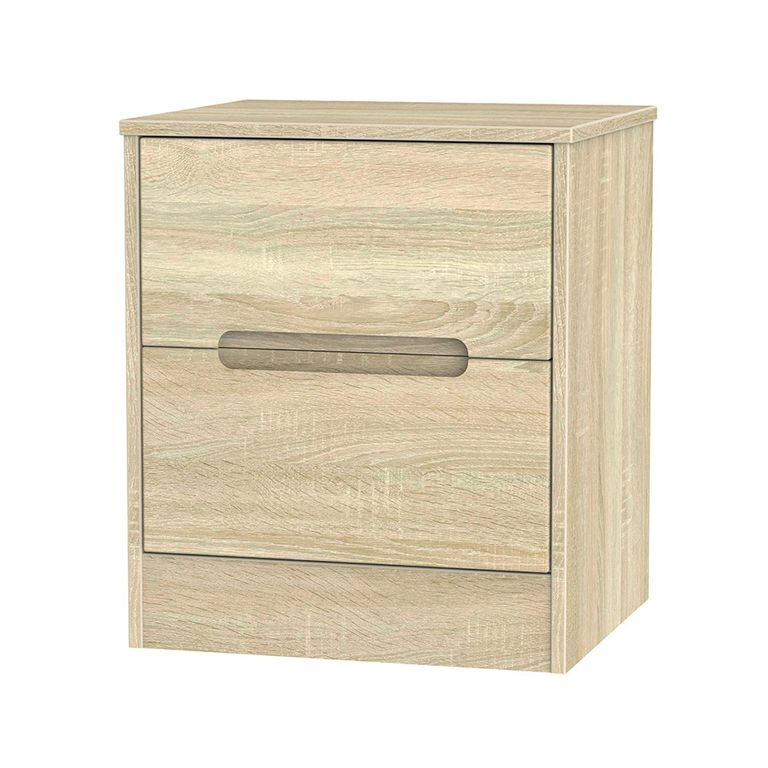 Monaco Bedside Cabinet - 2 Drawer - Oak
