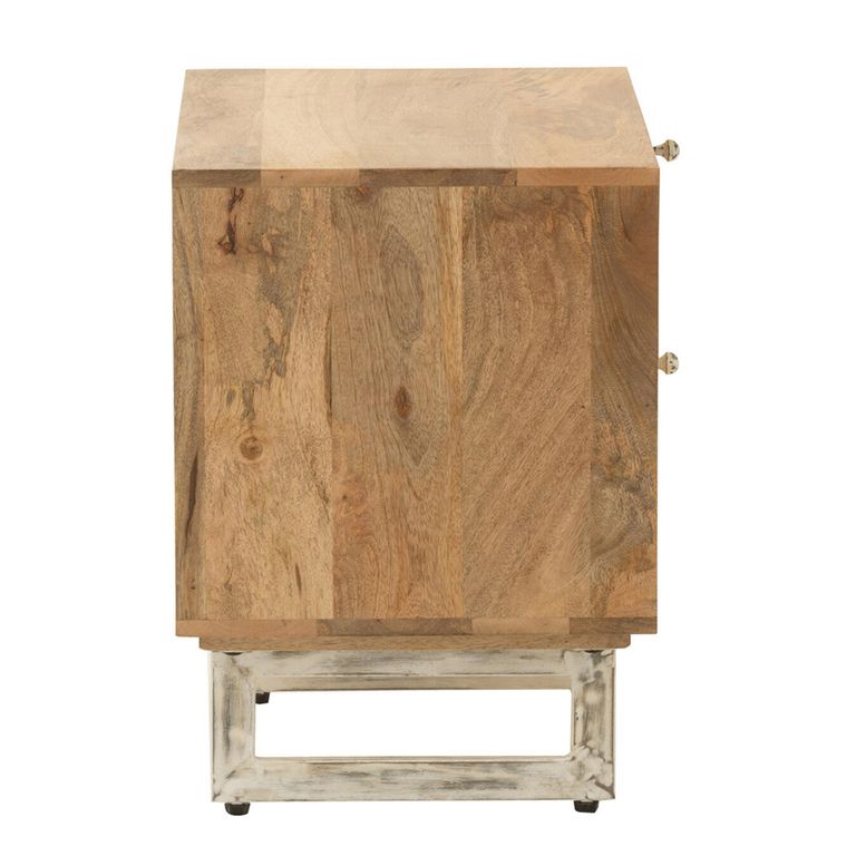 Bedside Cabinet  - 2 Drawer - Natural Rattan Mango Wood
