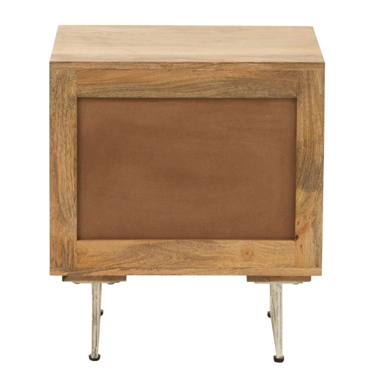 Bedside Cabinet  - 2 Drawer - Natural Rattan Mango Wood