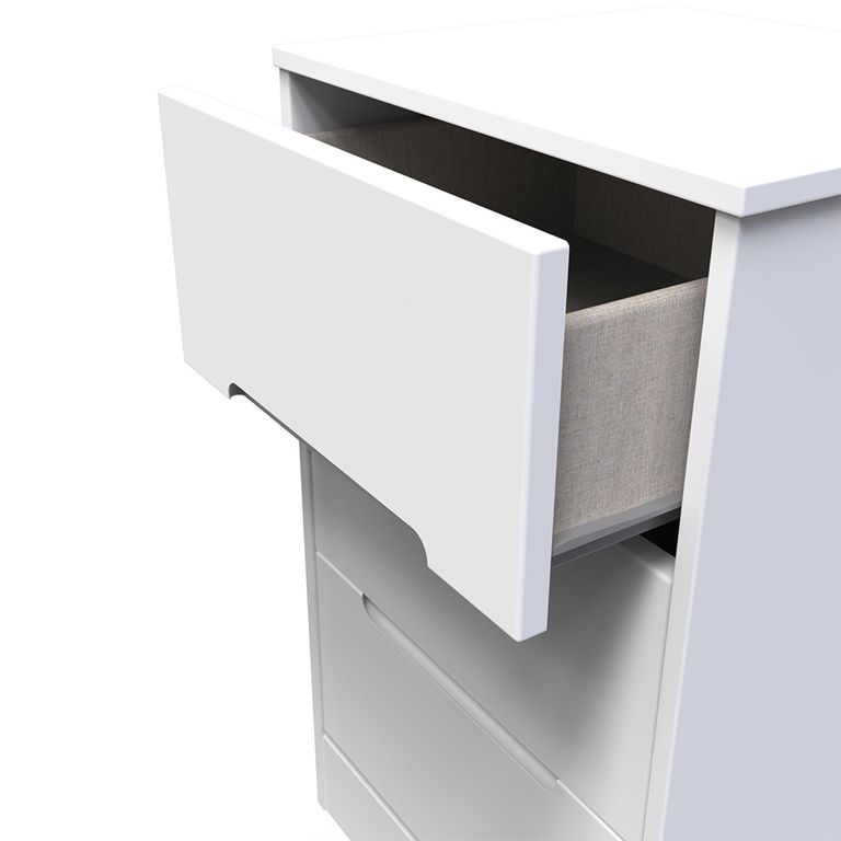 Monaco Bedside Cabinet - 3 Drawer - White