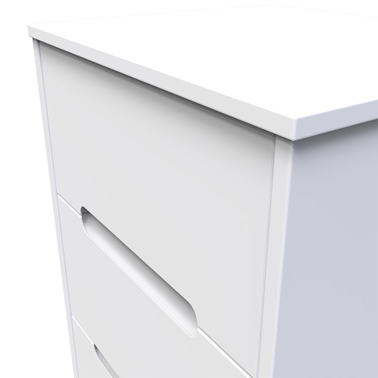 Monaco Bedside Cabinet - 3 Drawer - White