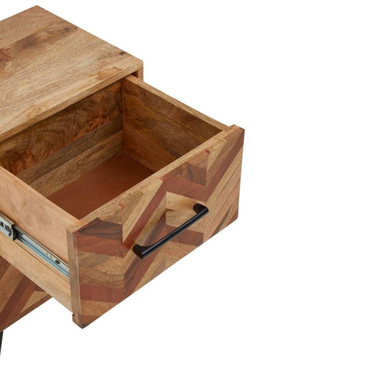 Boho Bedside Cabinet - 2 Drawer - Mango Wood
