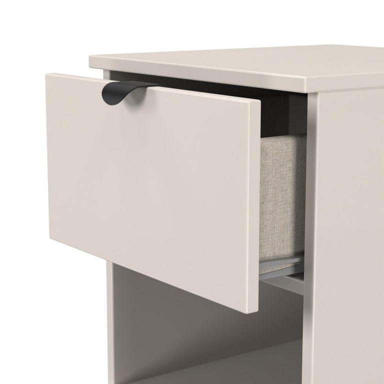 Bora Bedside Cabinet - 2 Drawer - Open Shelf - Kashmir Matt