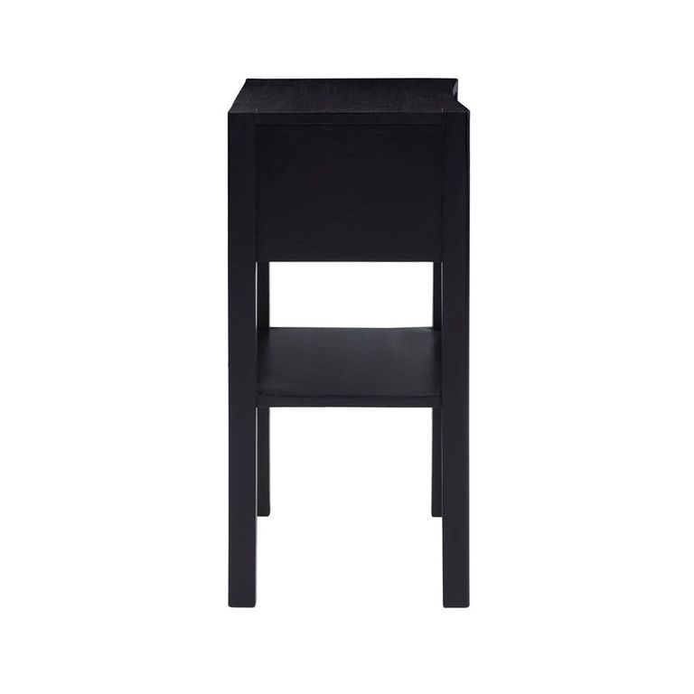 Corso Bedside Table - 1 Drawer - Black Wood and Rattan