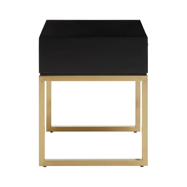 Dumas Bedside Table - 1 Drawer - Square - Black and White