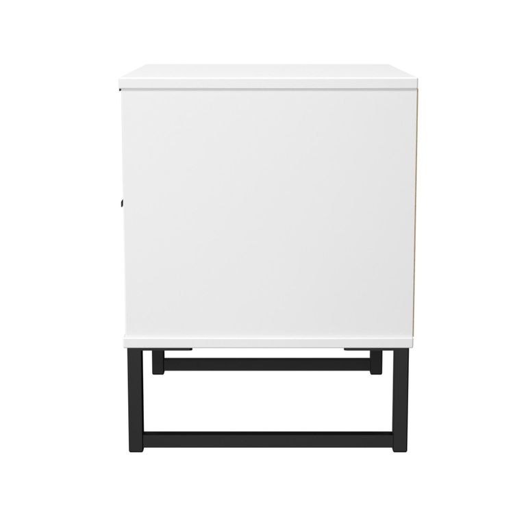 Fluted Bedside Cabinet - 2 Drawer - White Matt