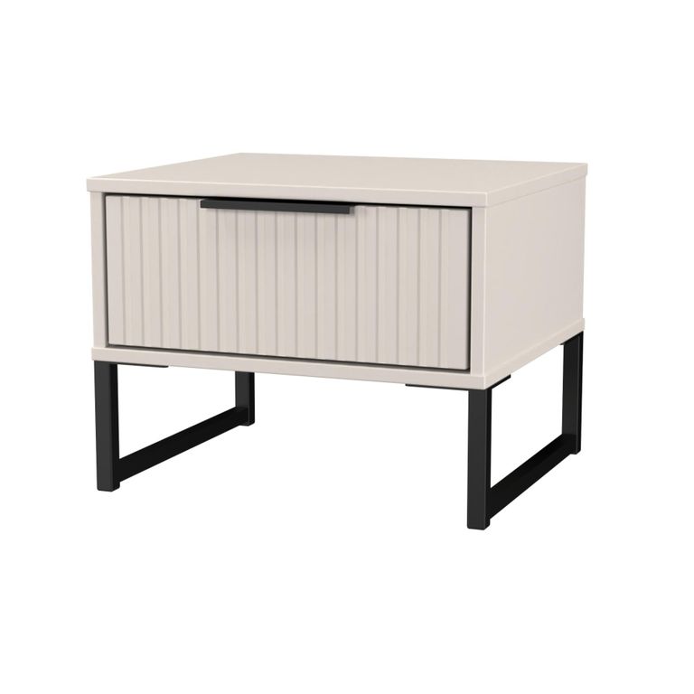 Fluted Bedside Cabinet - 1 Drawer - Kashmir Matt