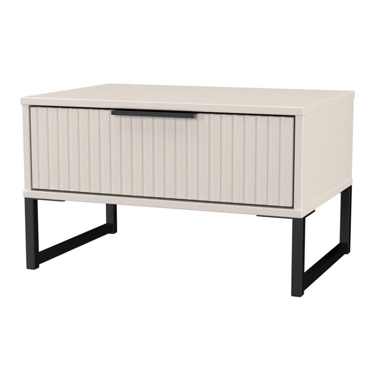 Fluted Bedside Cabinet - 1 Drawer - Midi - Kashmir Matt