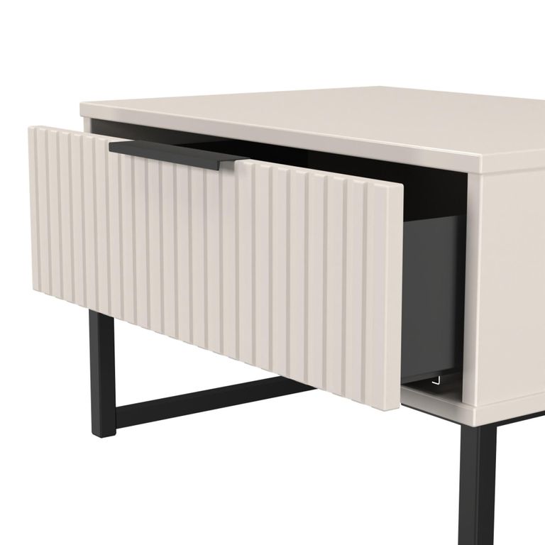 Fluted Bedside Cabinet - 1 Drawer - Midi - Kashmir Matt
