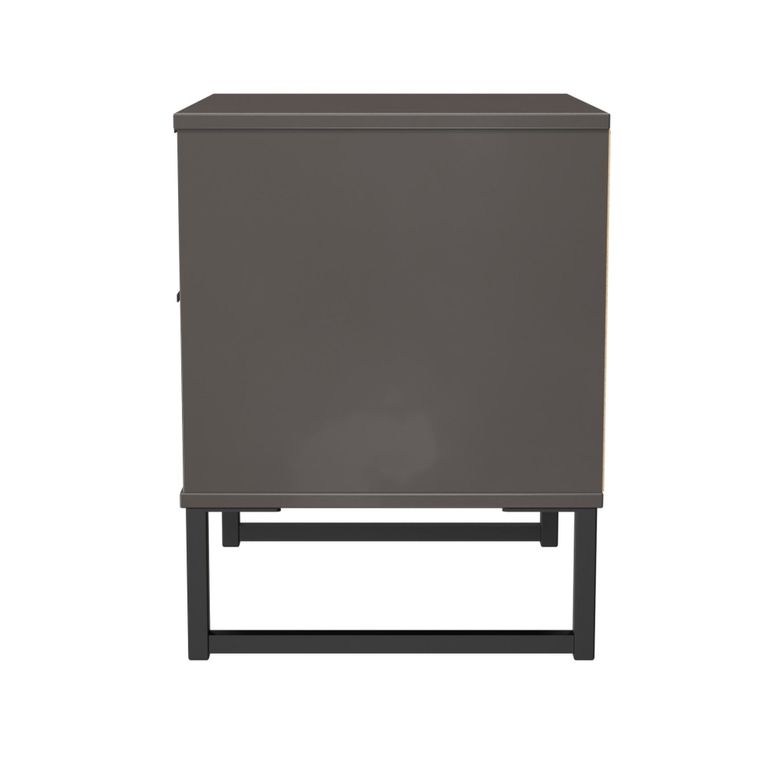 Fluted Bedside Cabinet - 2 Drawer - Graphite