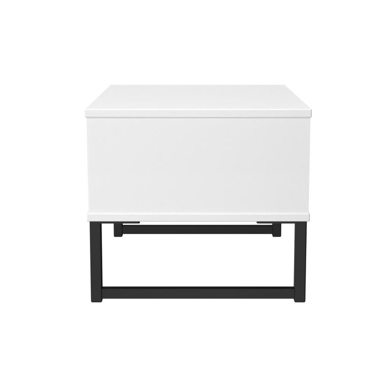 Fluted Bedside Cabinet - 1 Drawer - Midi - Reed Green and White Matt