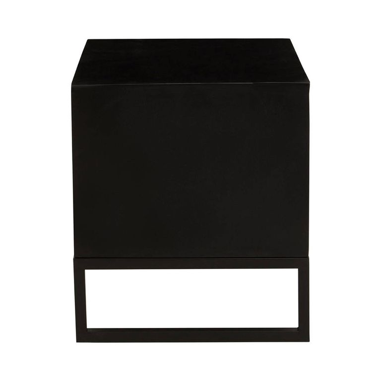 Fusion Bedside Table - 2 Drawer - Black Bone Inlay