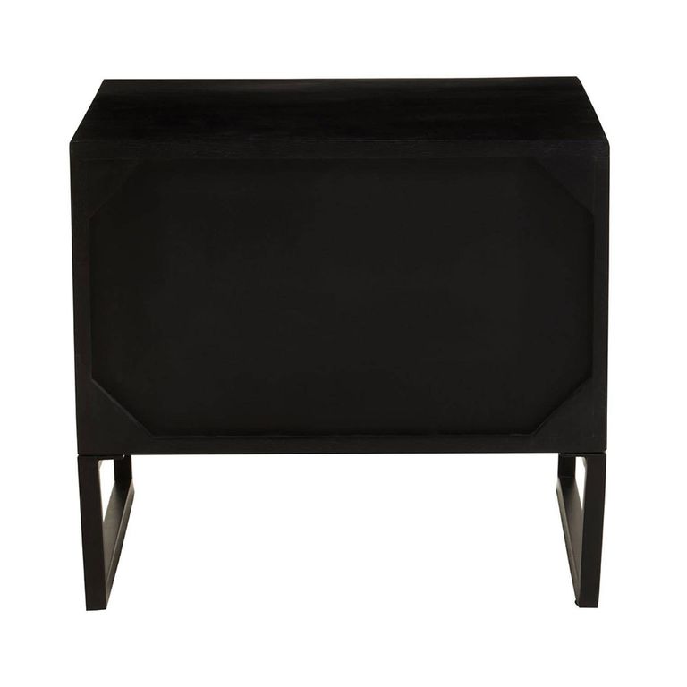 Fusion Bedside Table - 2 Drawer - Black Bone Inlay